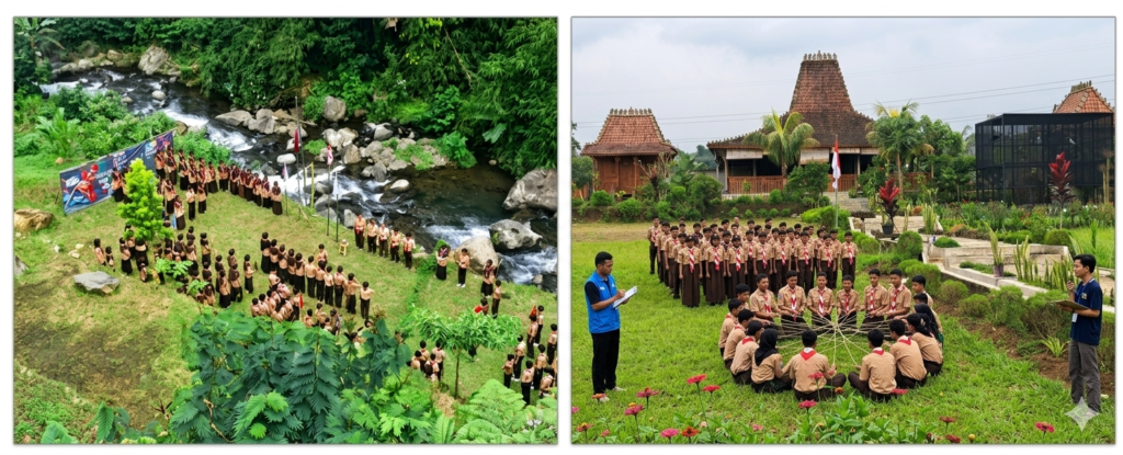 Kegiatan leadership camp siswa di Villa Zanara Bogor dengan program outbound dan trekking di lingkungan sekitar villa