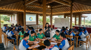 Sesi materi LDKS di aula Villa Zanara