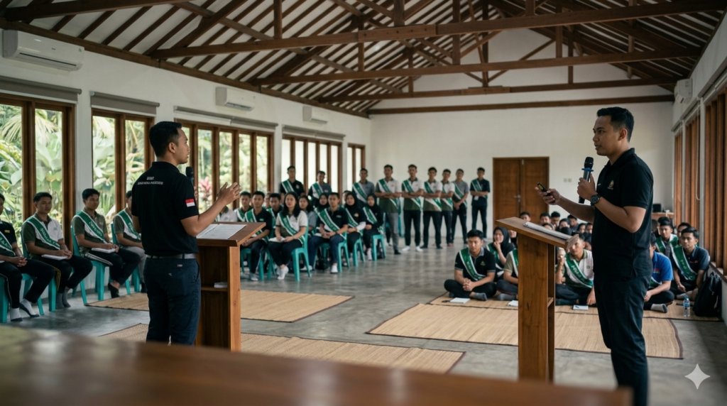 aula luas untuk kegiatan ldks dan leadership di bogor