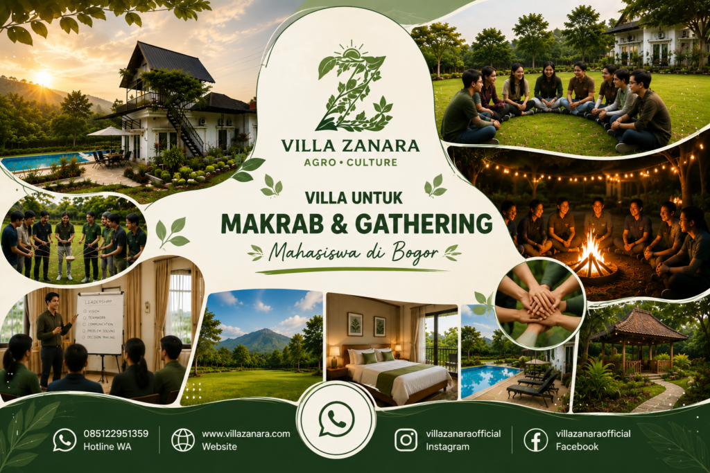 Suasana makrab mahasiswa di Villa Zanara Bogor