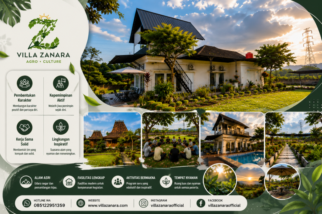 Lingkungan inspiratif di Villa Zanara untuk kegiatan pengembangan diri dan kepemimpinan
