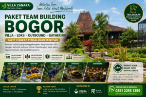 Paket team building Bogor di Villa Zanara untuk gathering sekolah dan corporate