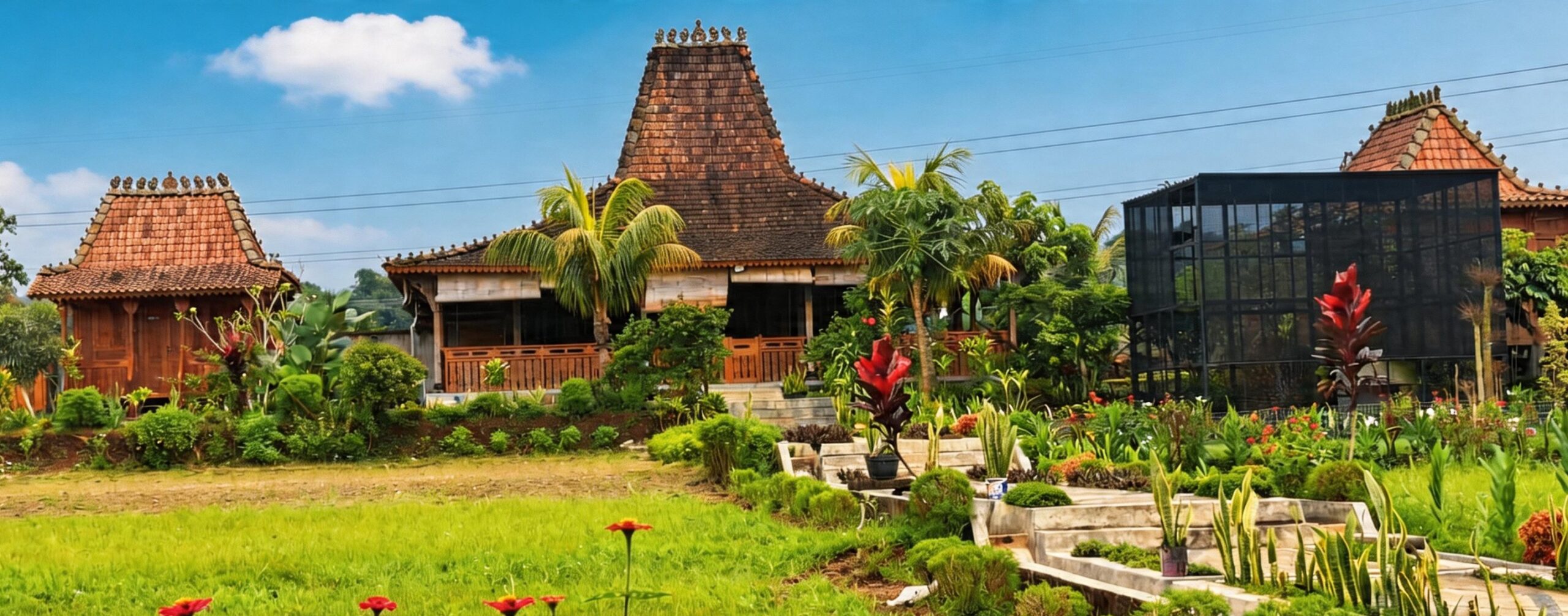 Villa kayu aula dan pendopo Villa Zanara